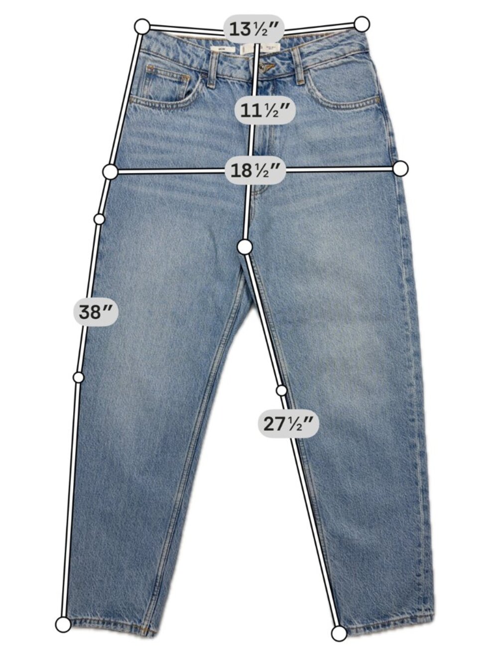 Mango Newmom Comfort High Rise Jeans Womens Size 4 Medium Blue 27011242 - Picture 4 of 14